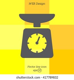 Web line icon. Kitchen scales