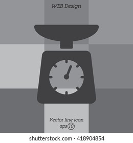 Web line icon. Kitchen scales
