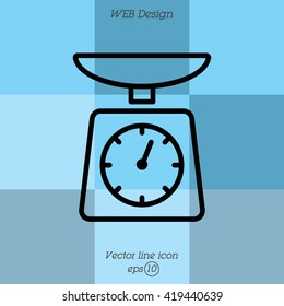 Web line icon. Kitchen scales