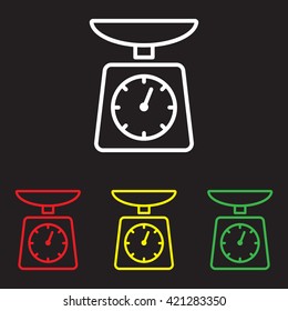 Web line icon. Kitchen scales