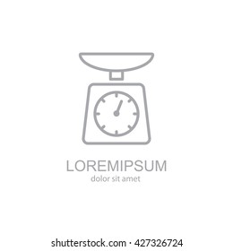 Web line icon. Kitchen scales