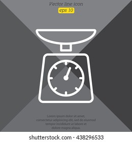 Web line icon. Kitchen scales