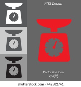 Web line icon. Kitchen scales