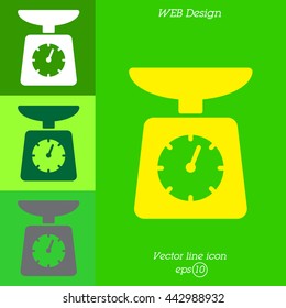 Web line icon. Kitchen scales