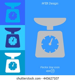 Web line icon. Kitchen scales