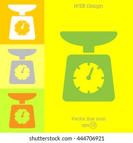 Web line icon. Kitchen scales