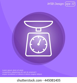 Web line icon. Kitchen scales