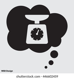 Web line icon. Kitchen scales