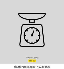 Web line icon. Kitchen scales