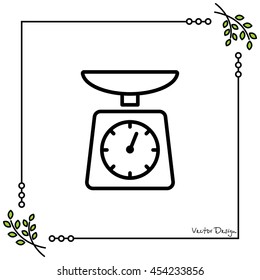 Web line icon. Kitchen scales