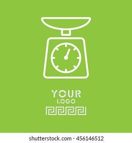 Web line icon. Kitchen scales