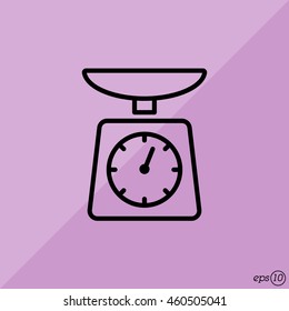 Web line icon. Kitchen scales