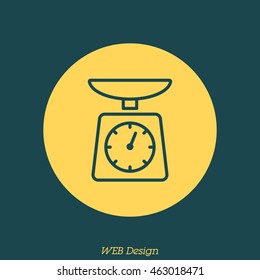 Web line icon. Kitchen scales