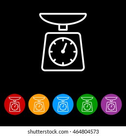 Web line icon. Kitchen scales