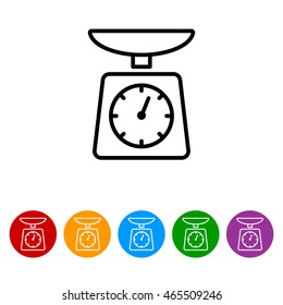Web line icon. Kitchen scales