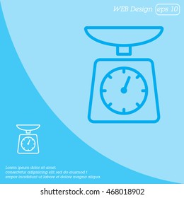 Web line icon. Kitchen scales