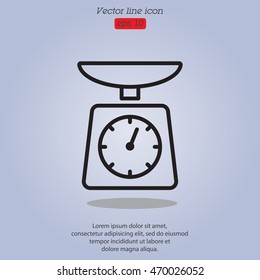 Web line icon. Kitchen scales