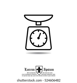Web line icon. Kitchen scales