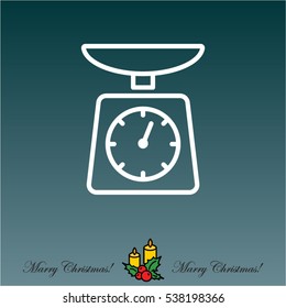 Web line icon. Kitchen scales