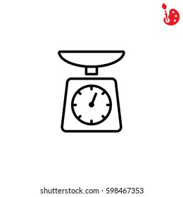 Web line icon. Kitchen scales