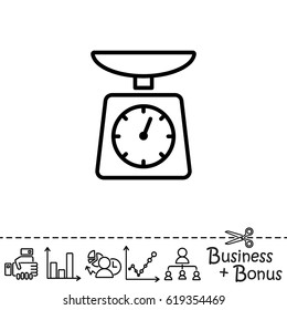 Web line icon. Kitchen scales