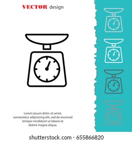 Web line icon. Kitchen scales
