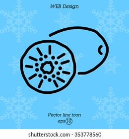 Web line icon. Kiwi