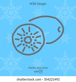 Web line icon. Kiwi