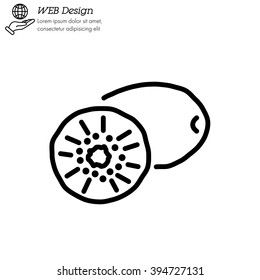 Web line icon. Kiwi