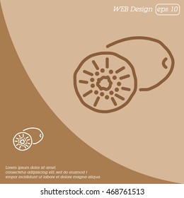 Web line icon. Kiwi