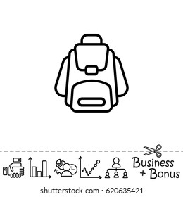 Web line icon. Knapsack