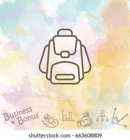 Web line icon. Knapsack