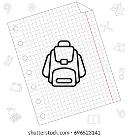 Web line icon. Knapsack