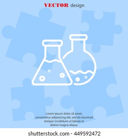 Web line icon. Laboratory flasks