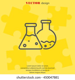 Web line icon. Laboratory flasks