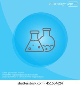 Web line icon. Laboratory flasks