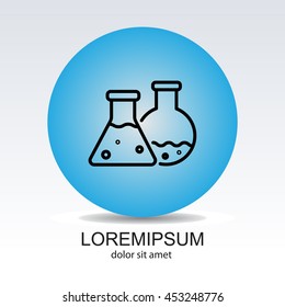Web line icon. Laboratory flasks