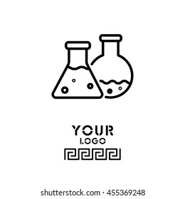Web line icon. Laboratory flasks