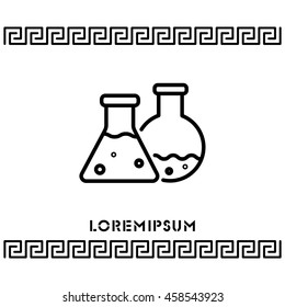 Web line icon. Laboratory flasks