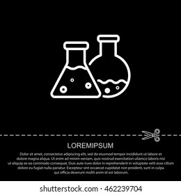 Web line icon. Laboratory flasks