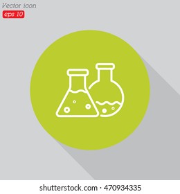 Web line icon. Laboratory flasks