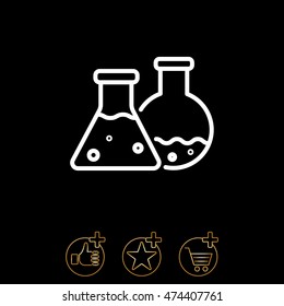 Web line icon. Laboratory flasks