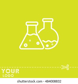 Web line icon. Laboratory flasks