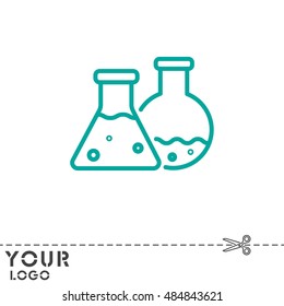 Web line icon. Laboratory flasks