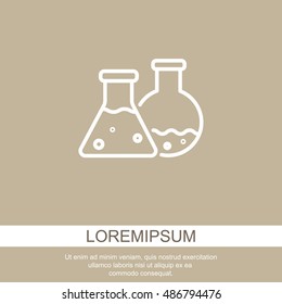 Web line icon. Laboratory flasks