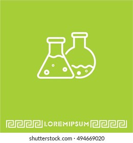 Web line icon. Laboratory flasks