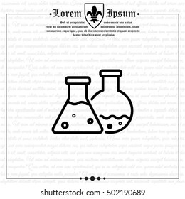Web line icon. Laboratory flasks