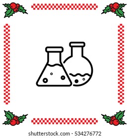 Web line icon. Laboratory flasks