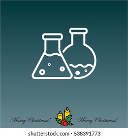 Web line icon. Laboratory flasks