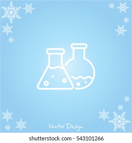 Web line icon. Laboratory flasks